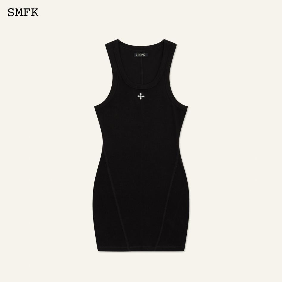 SMFK Compass Rove Wanderlust Athletic Tank Top Dress Black