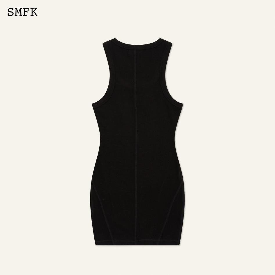 SMFK Compass Rove Wanderlust Athletic Tank Top Dress Black