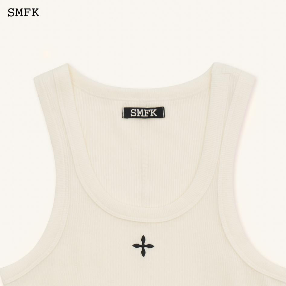 SMFK Compass Rove Wanderlust Athletic Tank Top Dress White