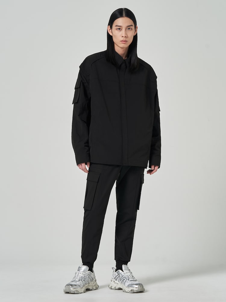 JUUN.J Wool-blended Cargo Jogger Pants Black