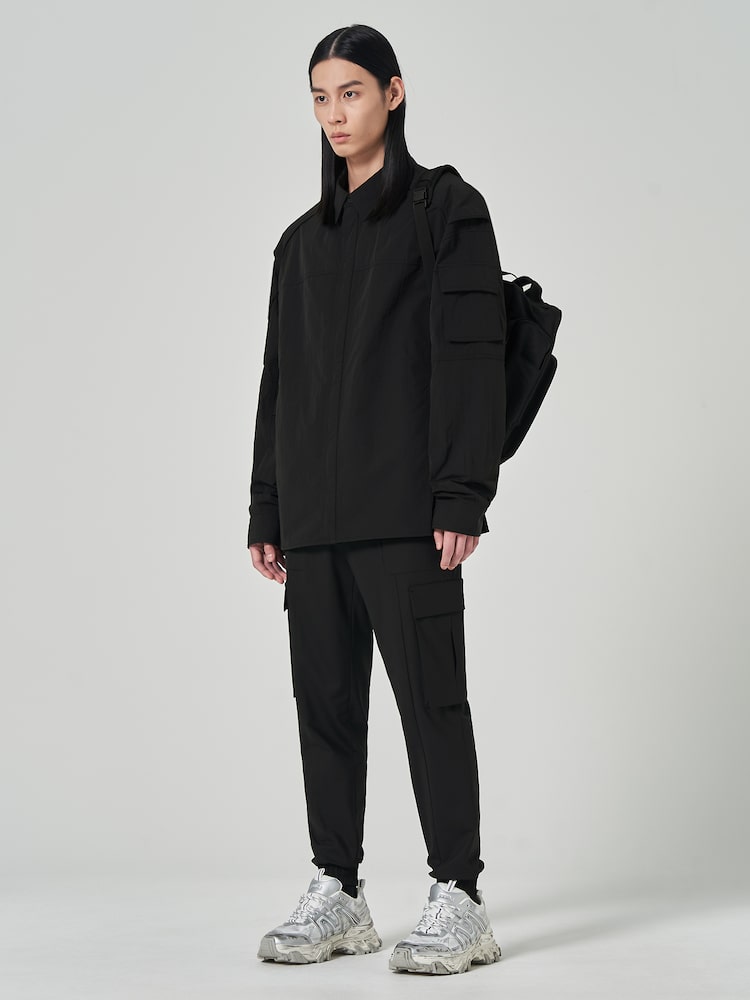 JUUN.J Wool-blended Cargo Jogger Pants Black
