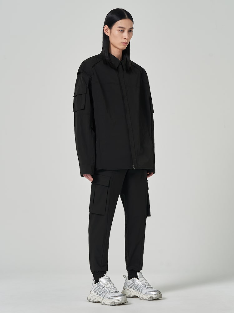 JUUN.J Wool-blended Cargo Jogger Pants Black
