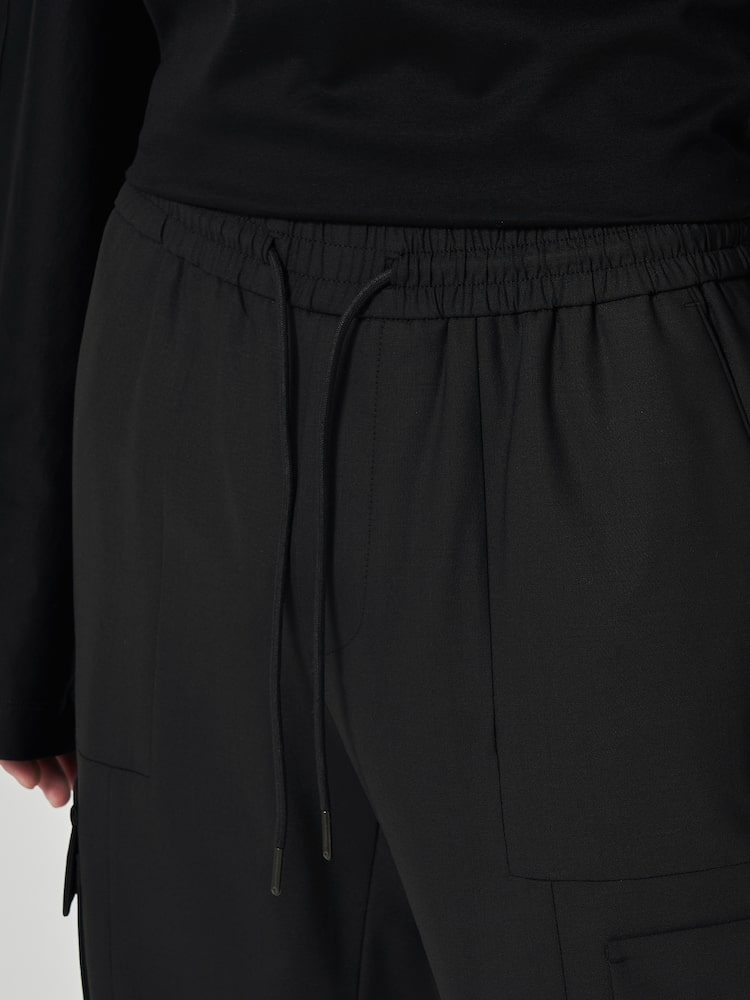 JUUN.J Wool-blended Cargo Jogger Pants Black