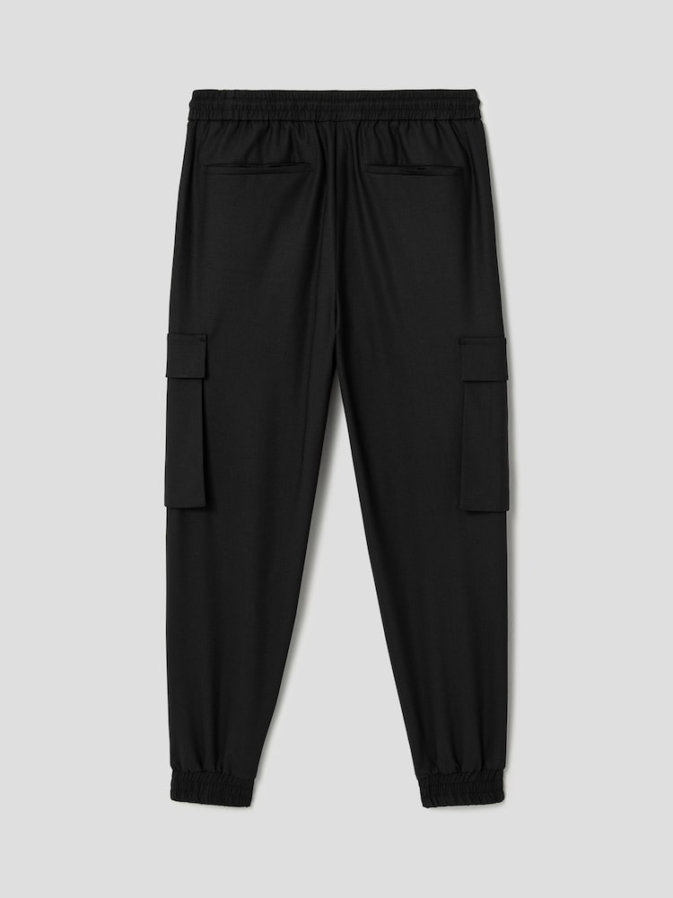 JUUN.J Wool-blended Cargo Jogger Pants Black