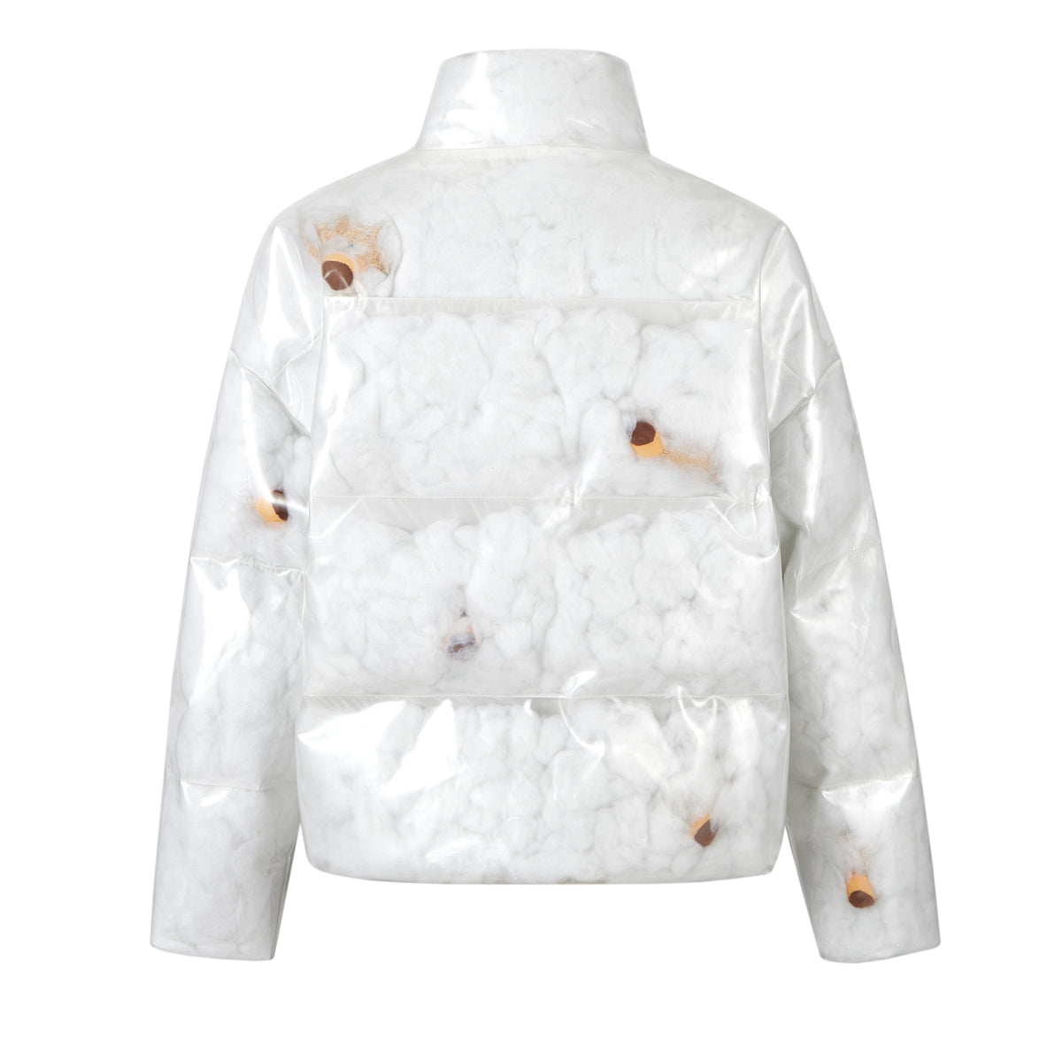 13DE MARZO Bear Icon Transparency Down Jacket
