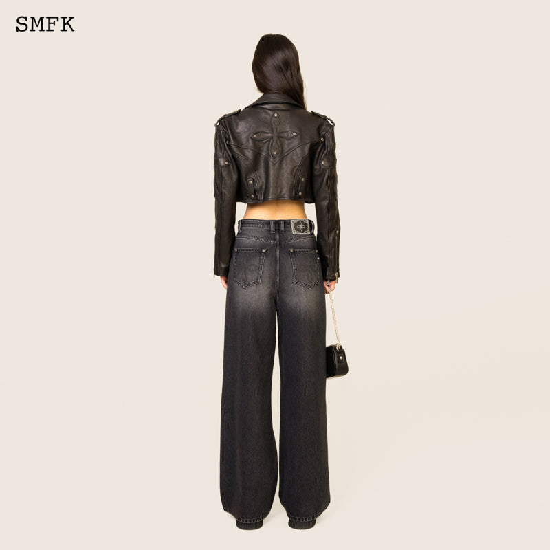 SMFK Ancient Myth Black Diamond Wide-leg Jeans Diamond Black Cowboy