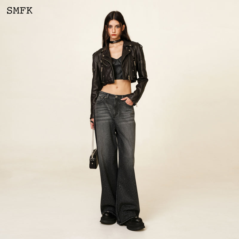 SMFK Ancient Myth Black Diamond Wide-leg Jeans Diamond Black Cowboy