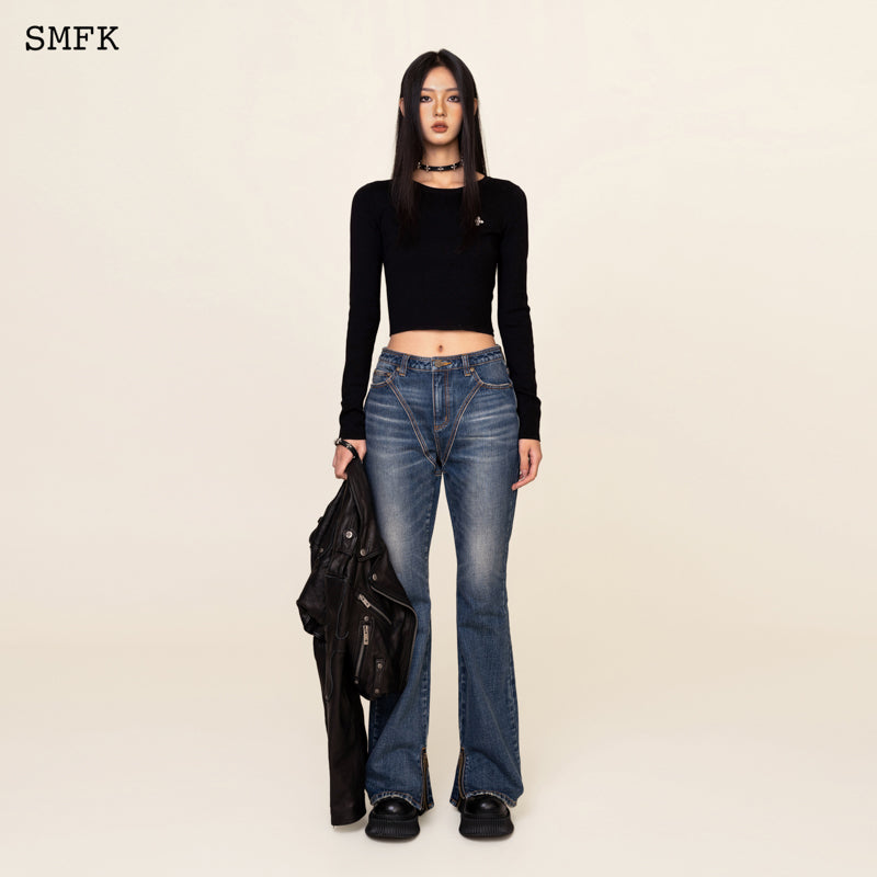 SMFK Compass Mustang Classic Denim Bell Bottoms Blue
