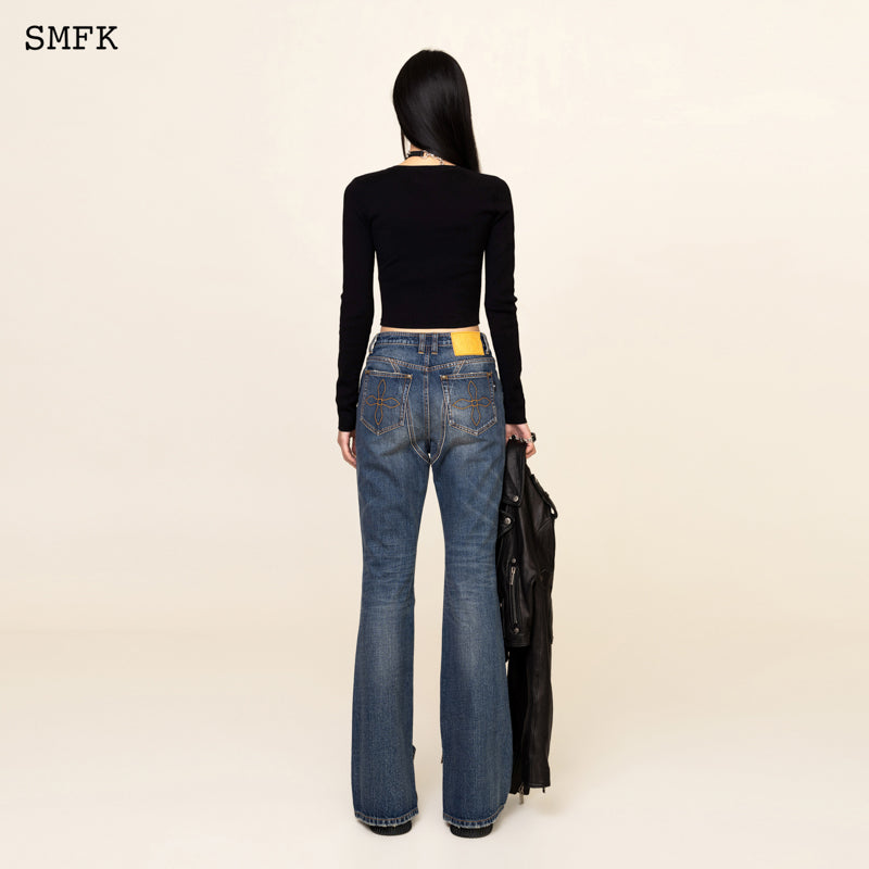 SMFK Compass Mustang Classic Denim Bell Bottoms Blue