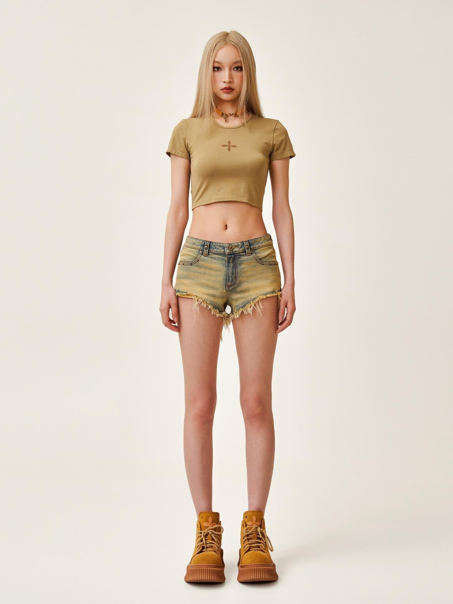 SMFK Compass Mustang Ultra Low Rise Denim Shorts