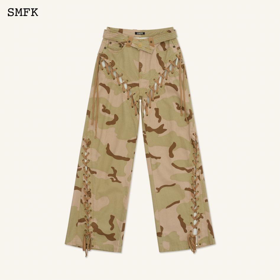 SMFK Ancient Myth Camouflage Desert Wide-leg Jeans