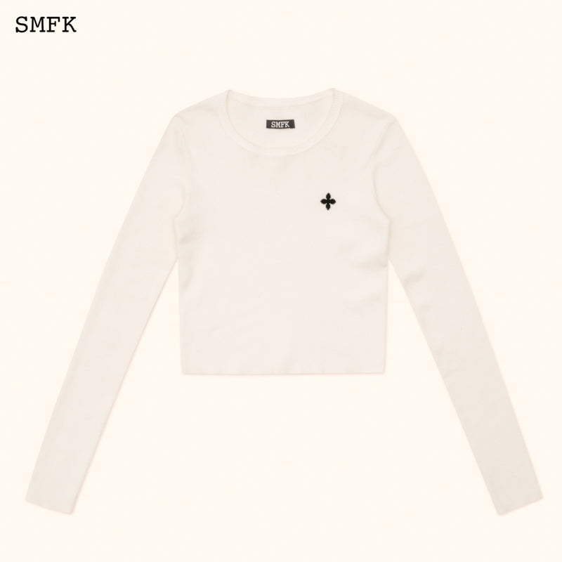 SMFK Compass Cross Floral Classic Horse Knitwear White