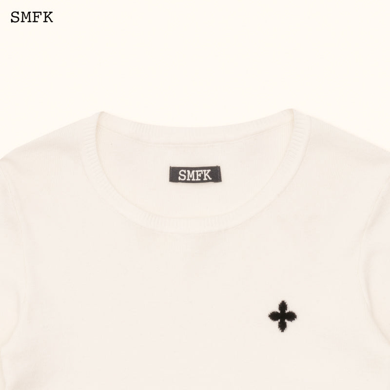 SMFK Compass Cross Floral Classic Horse Knitwear White