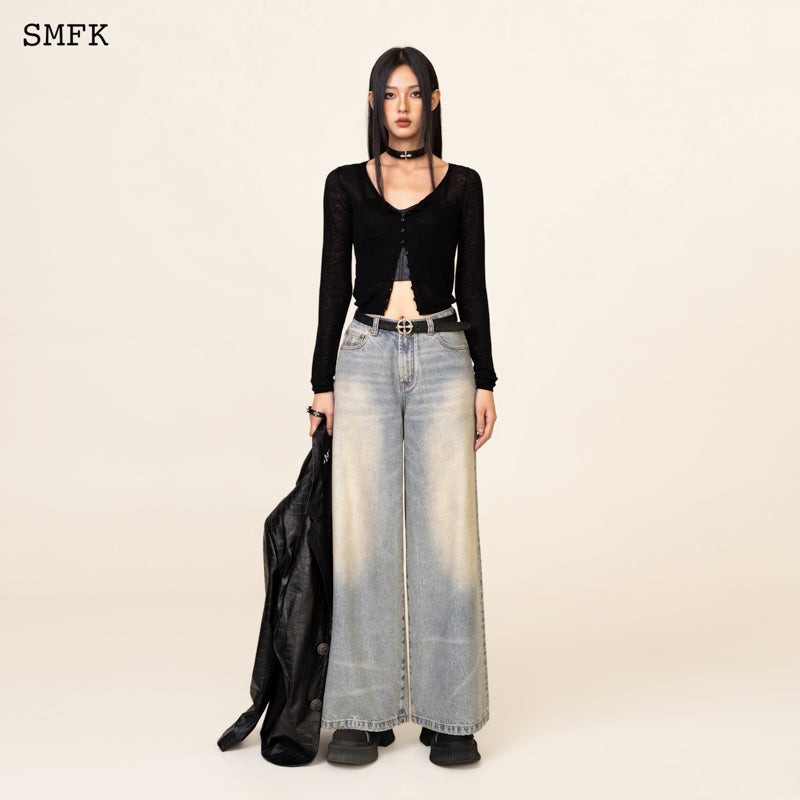SMFK Compass Classic Superfine Wool Cardigan Black
