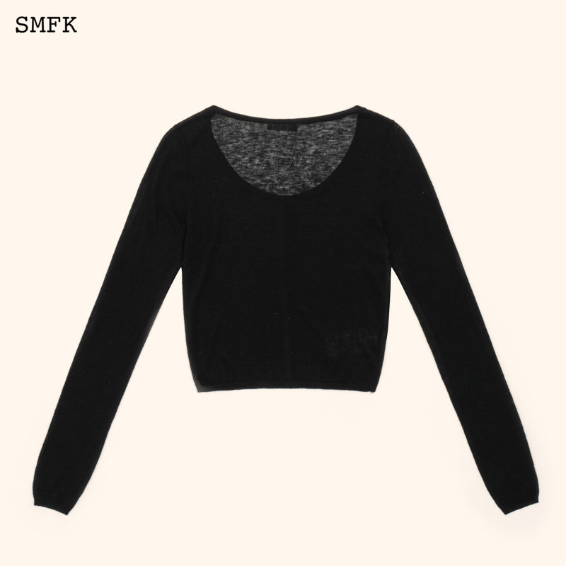 SMFK Compass Classic Superfine Wool Cardigan Black