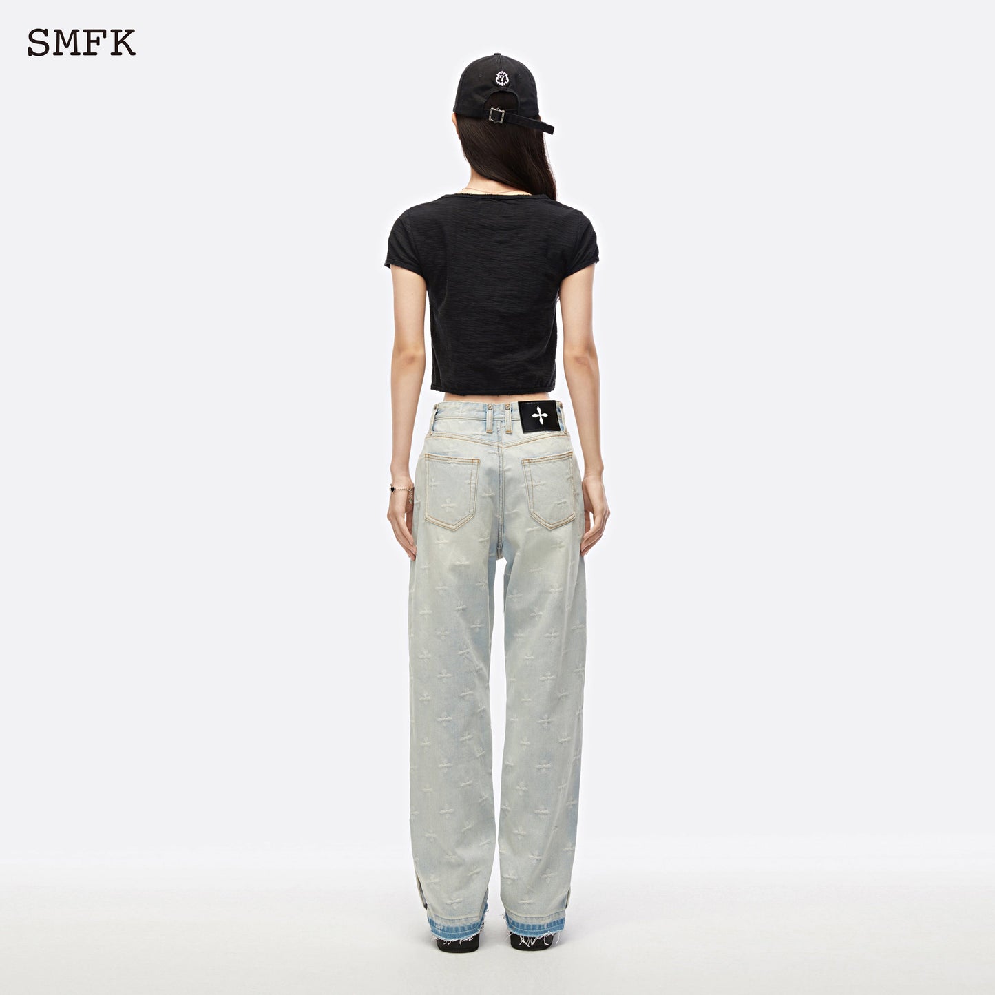 SMFK Black Night Flower Biker Tee Black