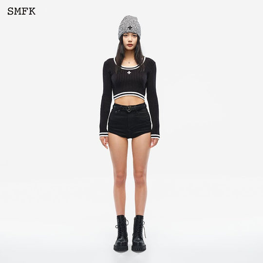 SMFK Compass Classic Cashmere Short Sweater Black