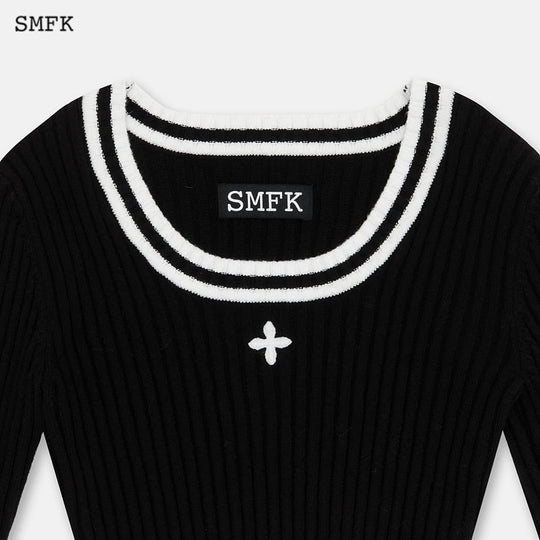 SMFK Compass Classic Cashmere Short Sweater Black