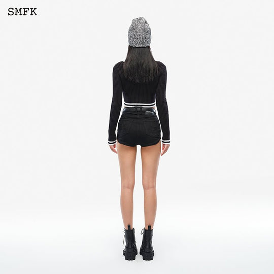 SMFK Compass Classic Cashmere Short Sweater Black