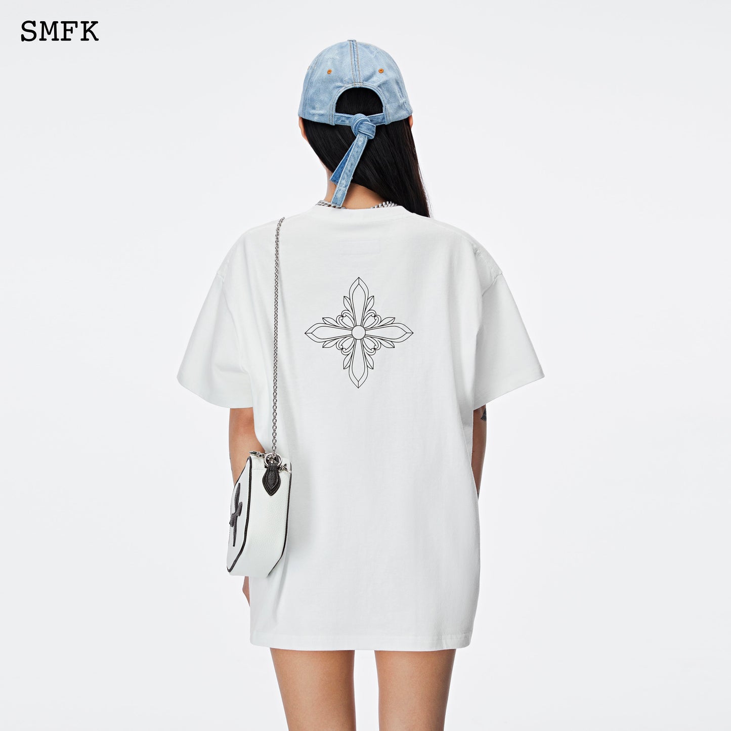 SMFK White Branding Oversized Tee