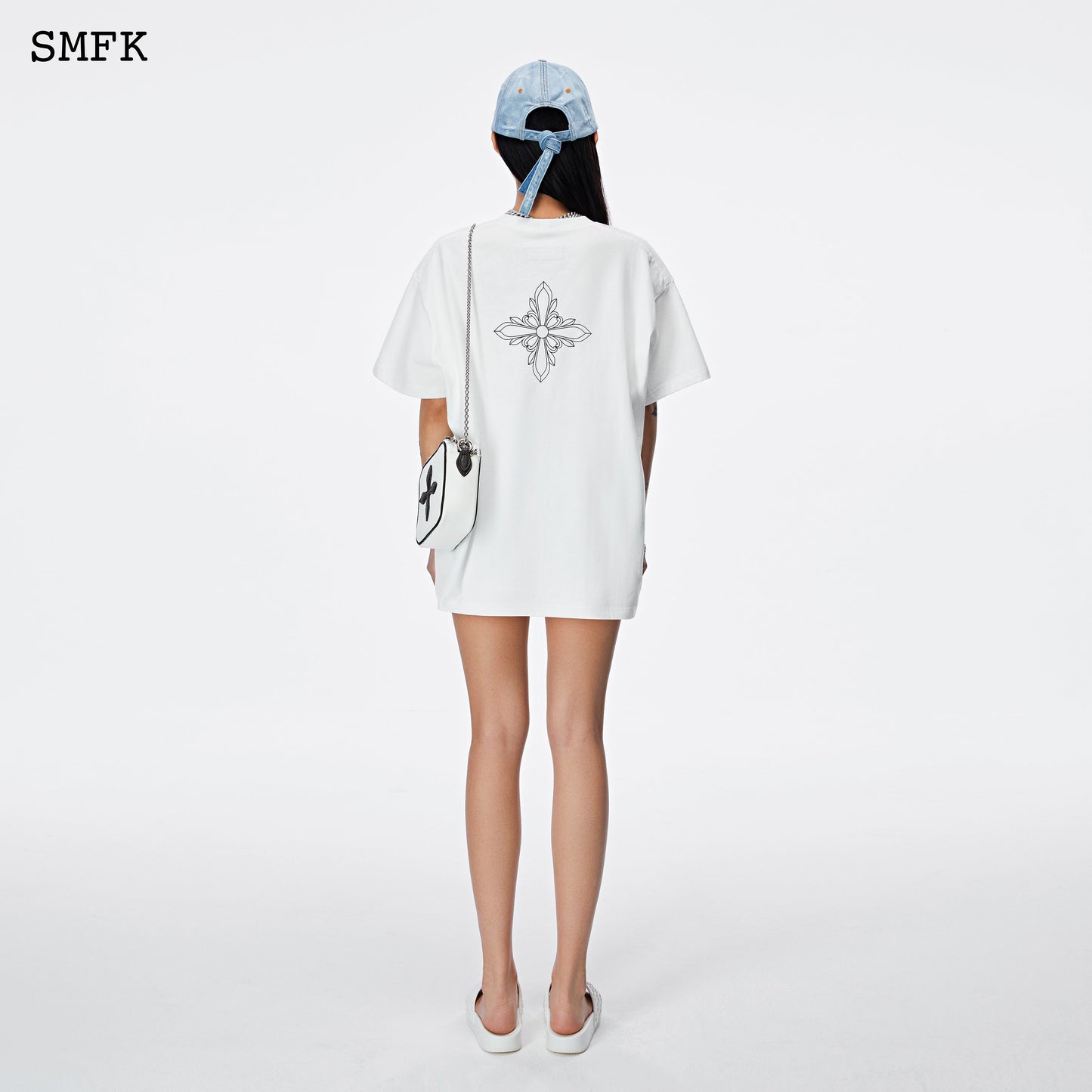 SMFK White Branding Oversized Tee