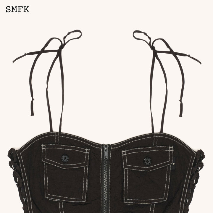 SMFK Wildworld Black Stray Paratrooper Corset Tube Top