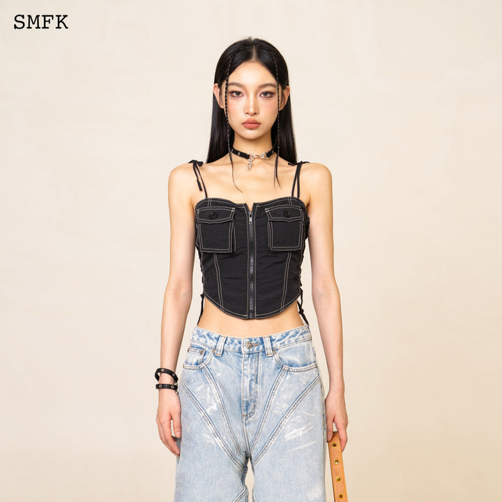 SMFK Wildworld Black Stray Paratrooper Corset Tube Top
