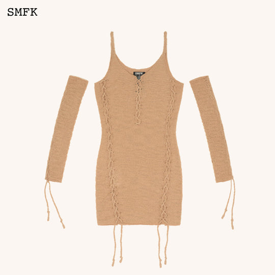 SMFK WildWorld Desert Tarantula Knitted Dress In Wheat