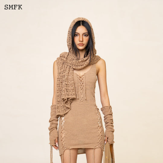 SMFK WildWorld Desert Tarantula Knitted Dress In Wheat