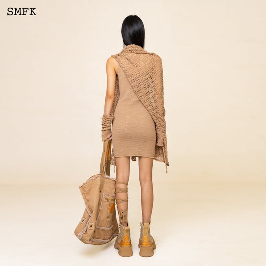 SMFK WildWorld Desert Tarantula Knitted Dress In Wheat