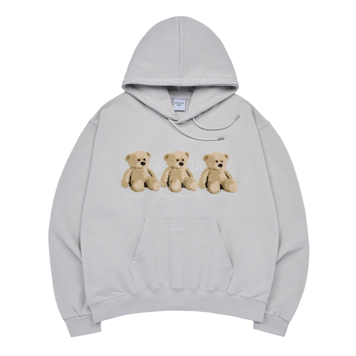 ADLV Three Boucle Bear Hoodie Light Grey – LAW DIVINE