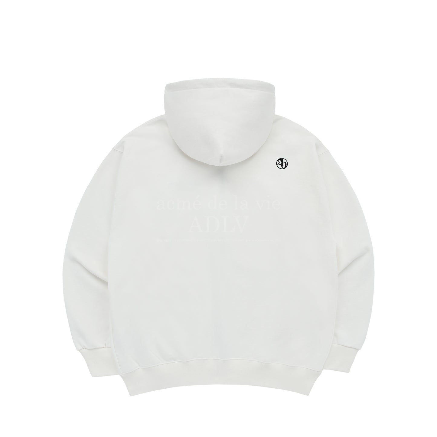 ADLV Basic Logo Needlework Hoodie Zip Up Cream