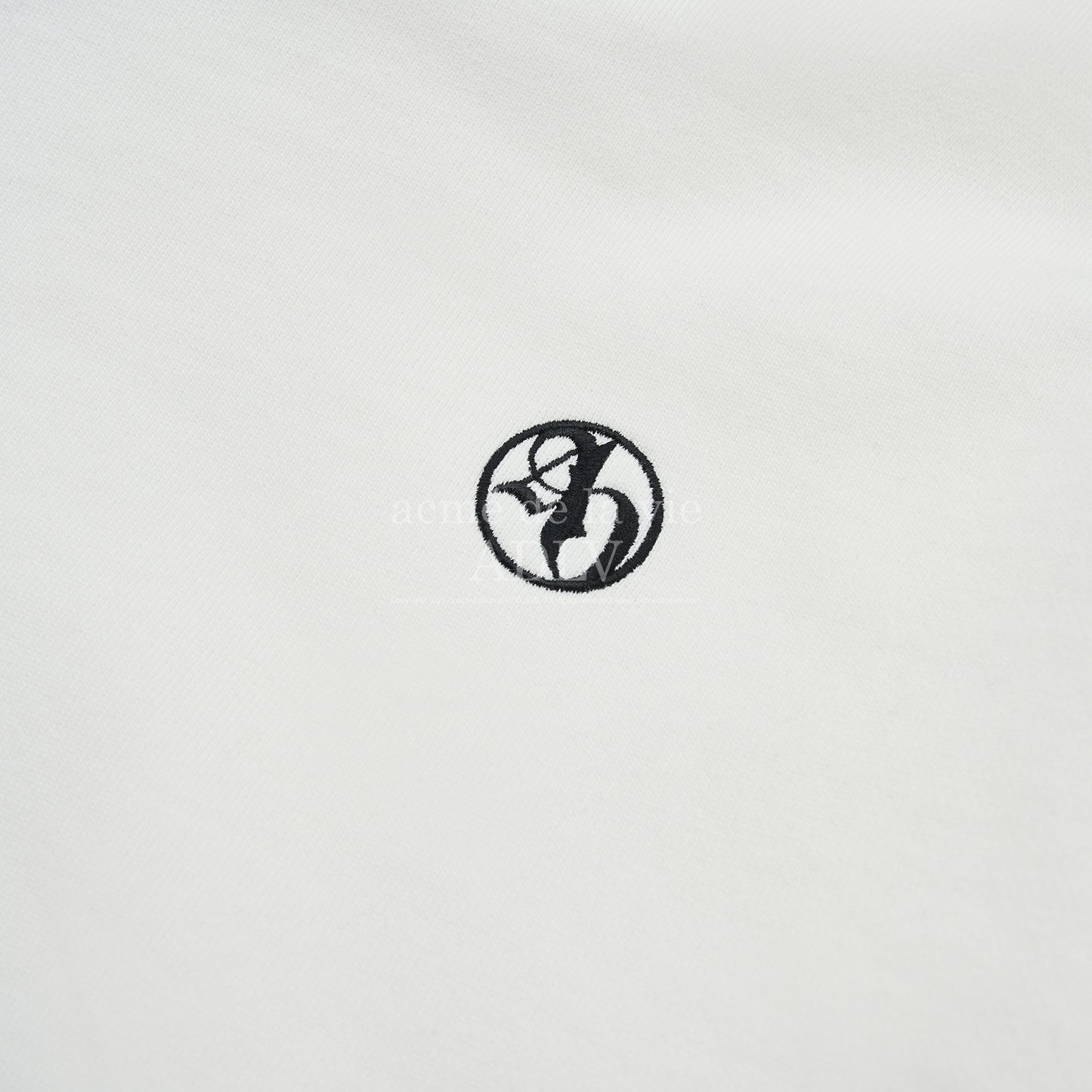 ADLV Basic Logo Needlework Hoodie Zip Up Cream