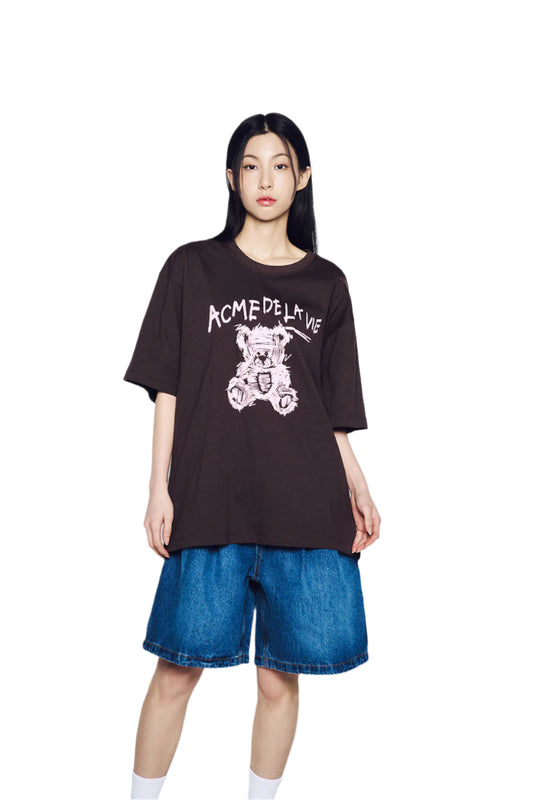 ADLV Drawing Bear Short Sleeve T-Shirt Black