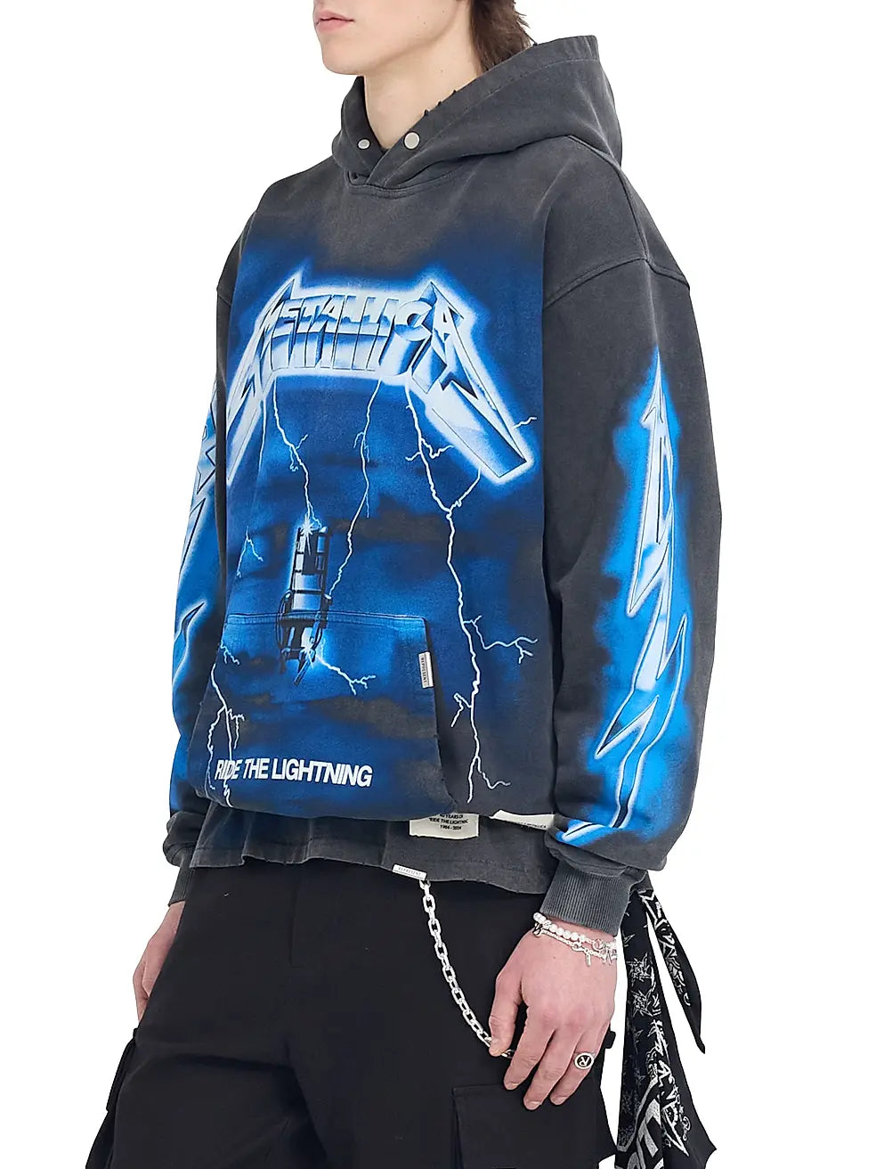 REPRESENT Metallica Ride The Lightning Hoodie Vintage Grey