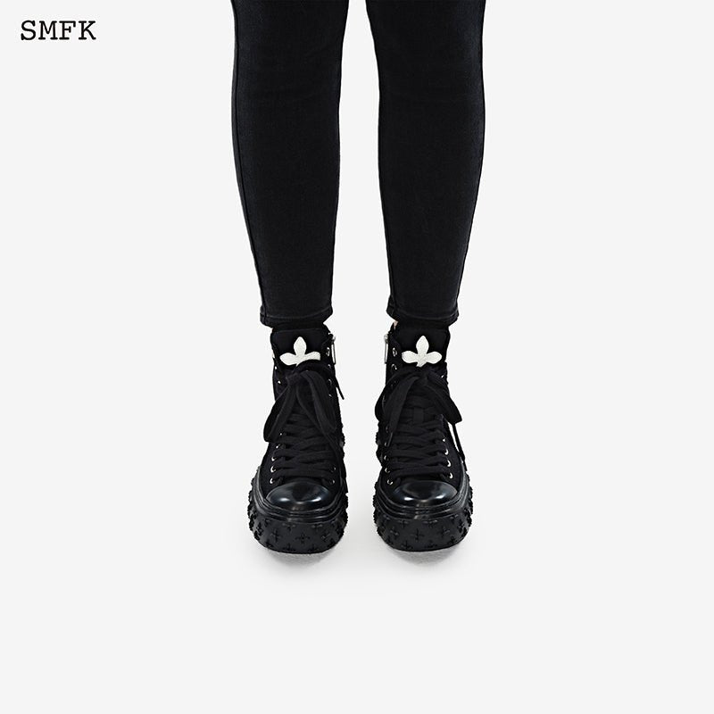 SMFK  Garden Retro High Top Skate Shoe Black