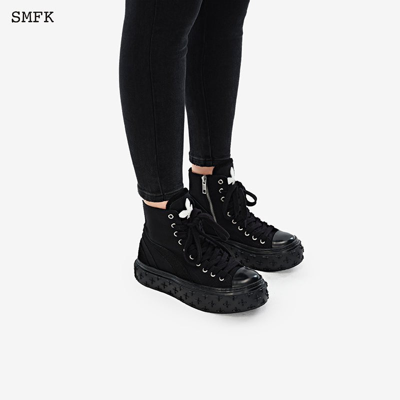SMFK  Garden Retro High Top Skate Shoe Black