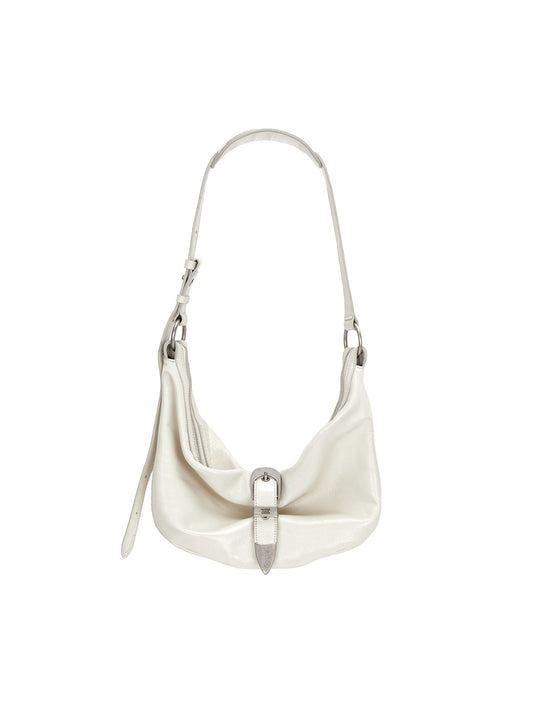MARGESHERWOOD Belted Hobo Medium_Cream Glossy Plain