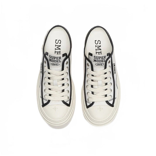 SMFK Retro College Low Top Board Shoes White