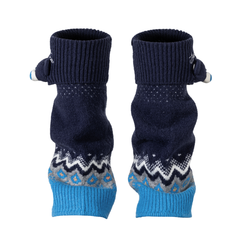 13DE MARZO Fair Isle Leg Warmer Navy Blue