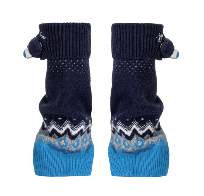 13DE MARZO Fair Isle Leg Warmer Navy Blue