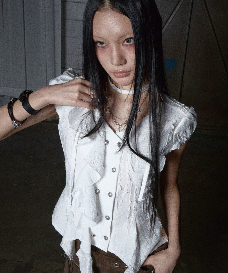 NOTKNOWING Mili Grunge Blouse White