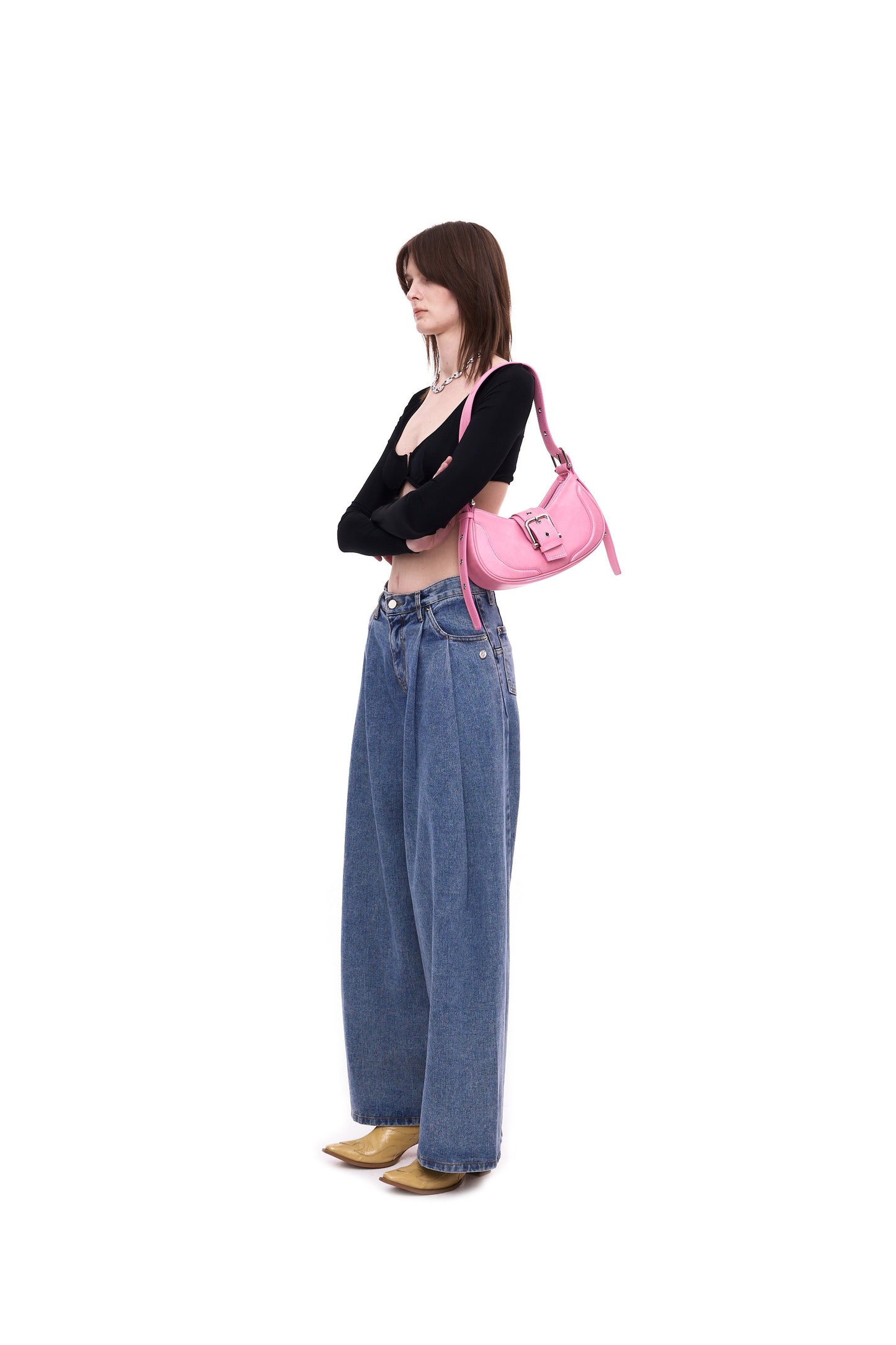 OSOI VINTAGE PINK HOBO BROCLE