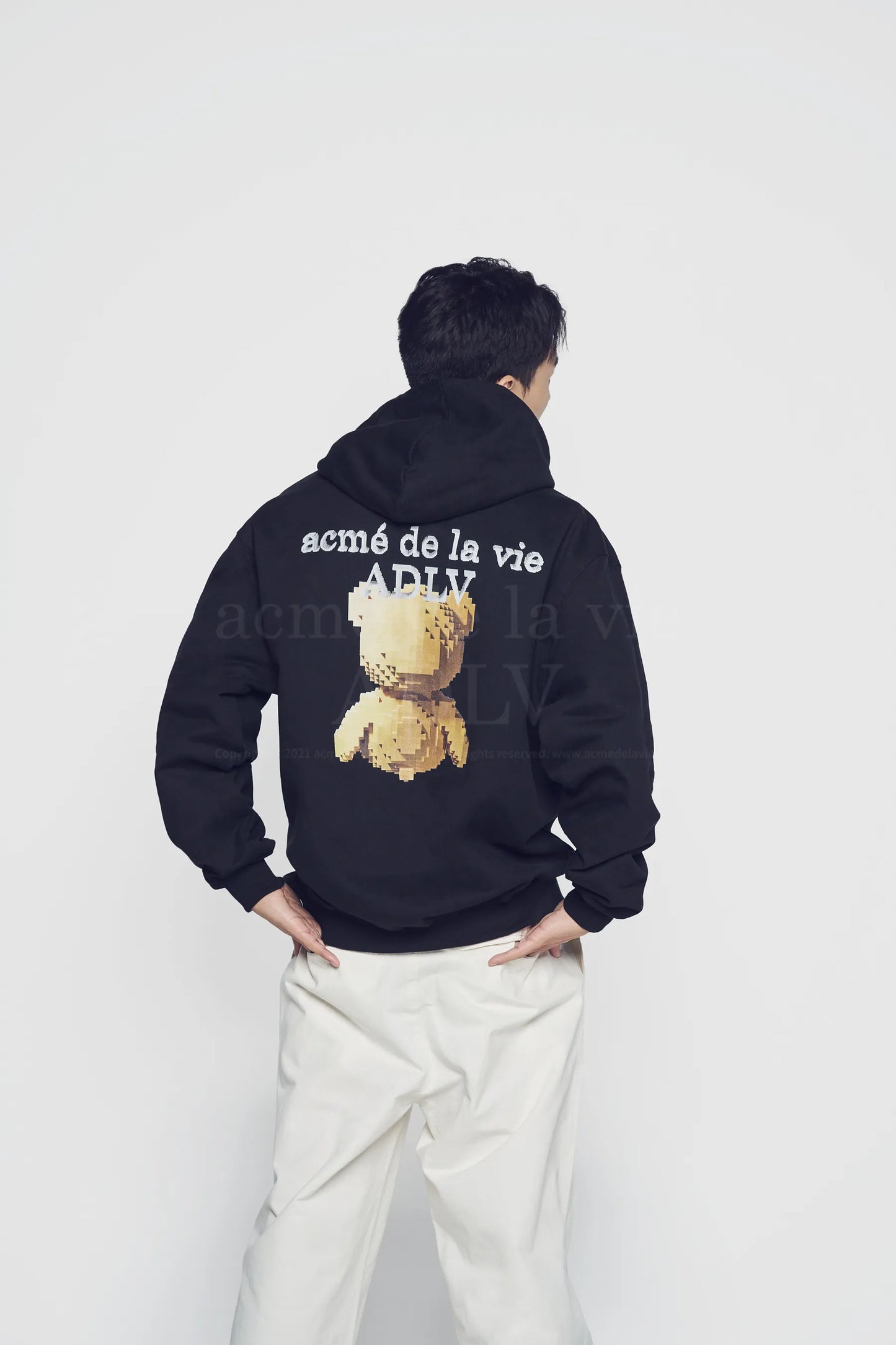 ADLV Block Bear Hoodie Black