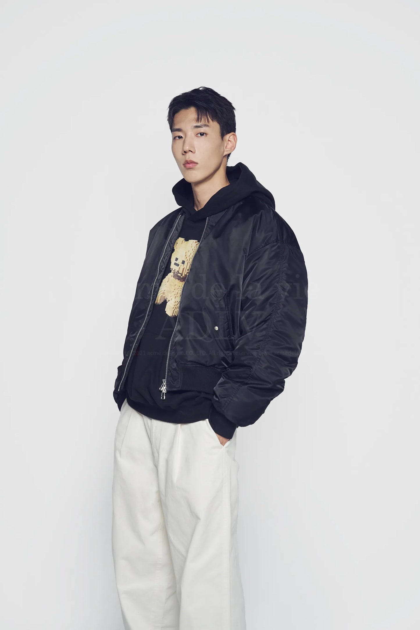 ADLV Block Bear Hoodie Black