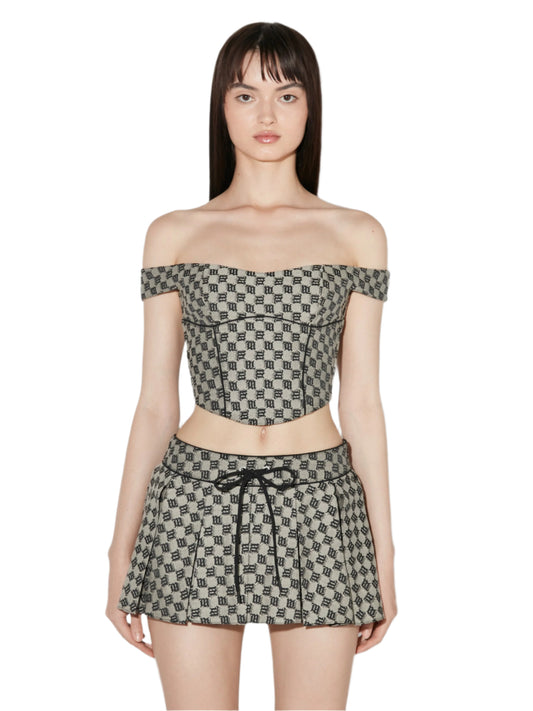 MISBHV Monogram Canvas Corset Top