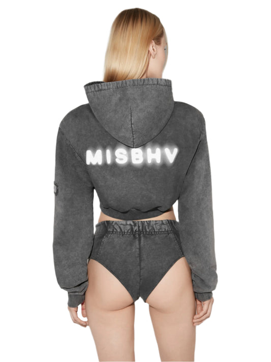 MISBHV Community Cropped Zipped Hoodie