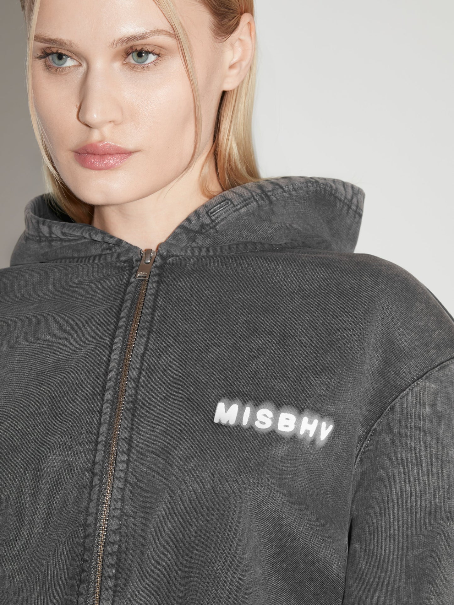MISBHV Community Cropped Zipped Hoodie