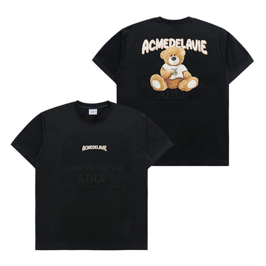 ADLV Rabbit T-Shirt Bear Short Sleeve T-Shirt Black