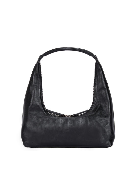 MARGESHERWOOD Hobo Shoulder_Black Glossy Plain
